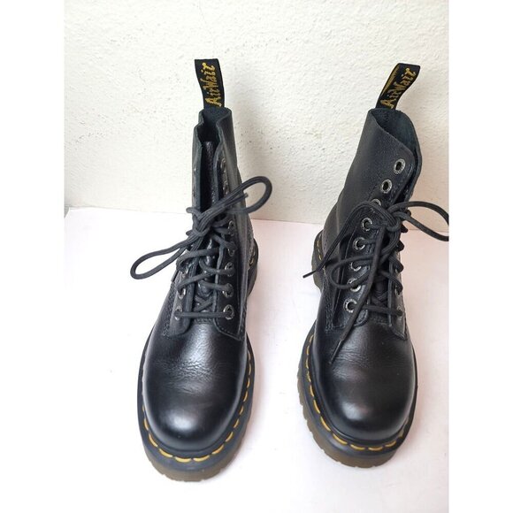 Dr. Martens 1460 Black Unisex Leather Lace-Up Chunky Combat Boots Size M5 /W6 - Picture 1 of 15